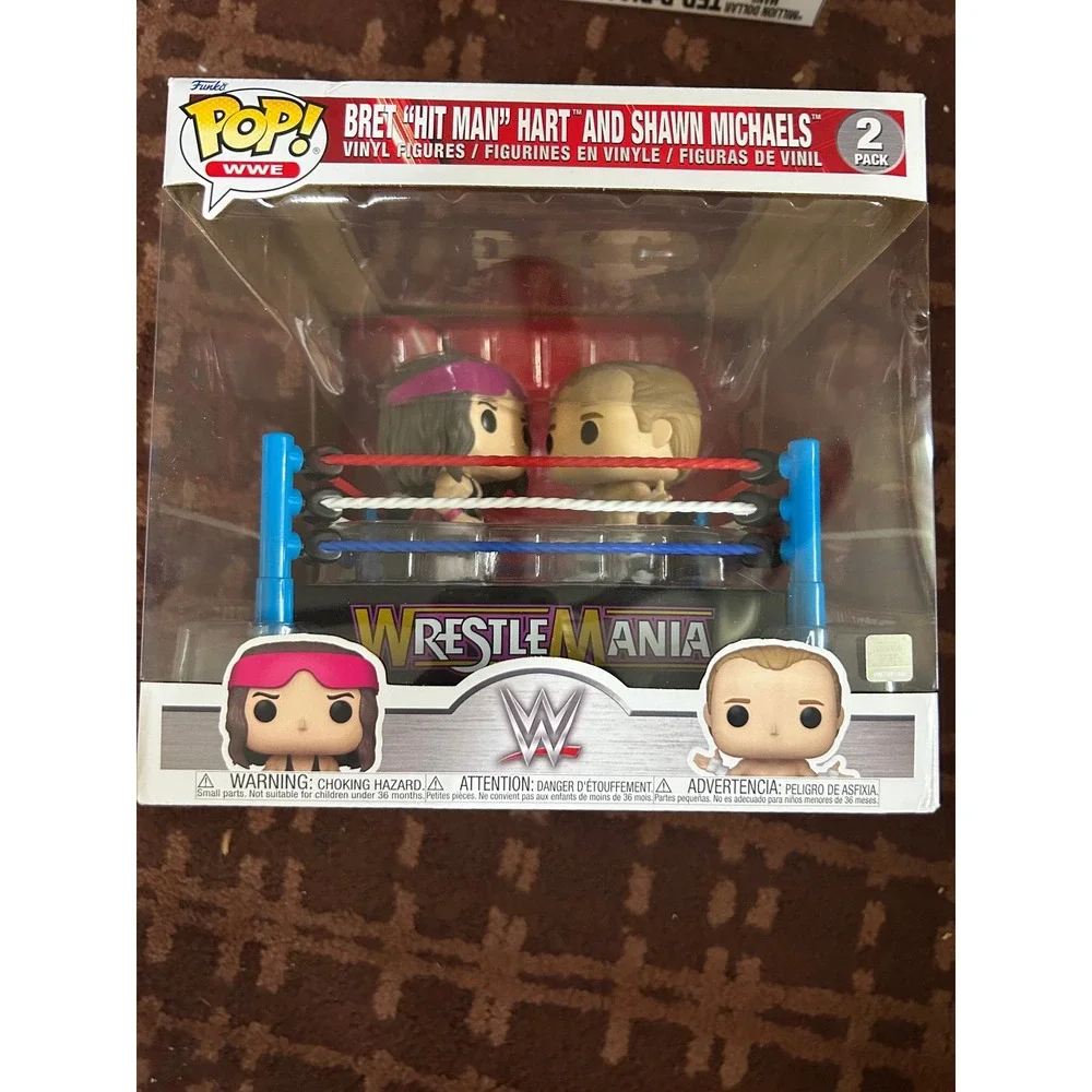Funko Pop WWE WrestleMania Bret Hit Man Hart and Shawn Michaels 2-Pack Vinyl Set